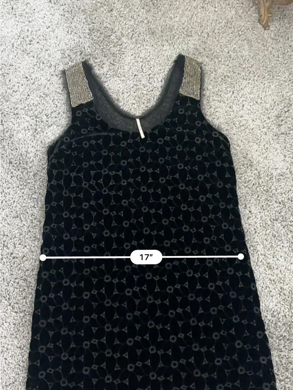 Free people Black Sleeveless Shift Dress with Fringed Straps